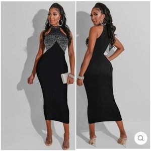 Nwot rhinestone and black dress